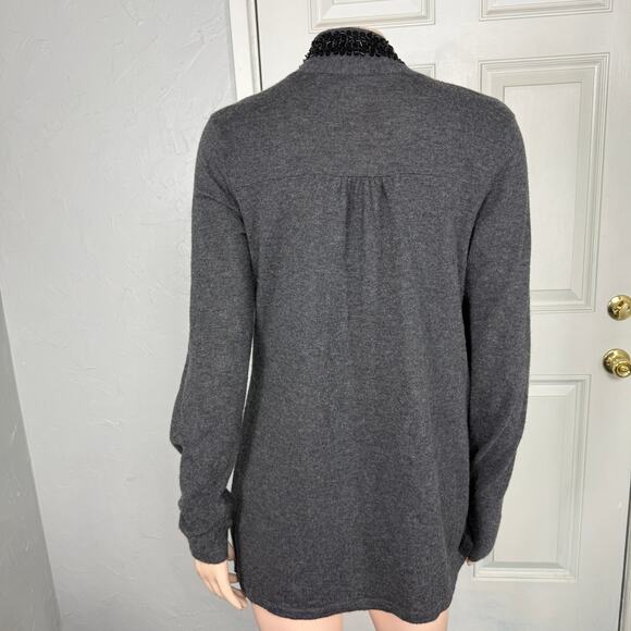 Saks Fifth Avenue Women's Sweater S 100% Cashmere Knit Business L/S Beaded LL12 - Picture 3 of 6